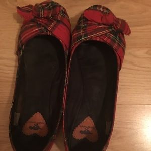 Red Plaid Rocket Dog Fabric Flats
